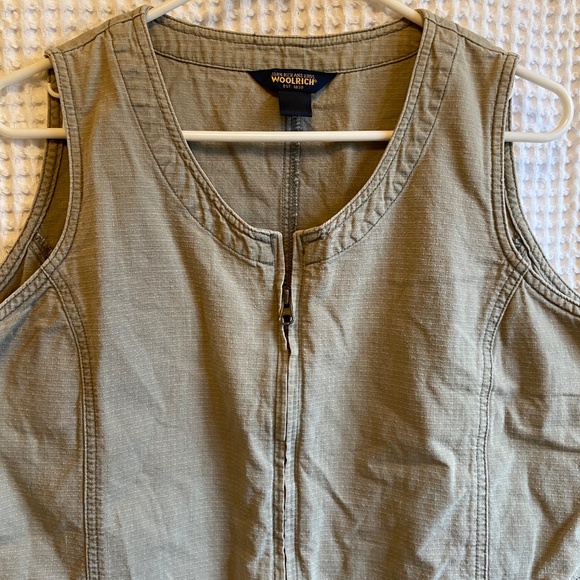 Woolrich Sleeveless Shift Dress with Full-Length Zip and Cargo-Style Pockets - L - Picture 5 of 8